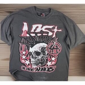 Lost Hills T-Shirt Double Sided‎ Graphic Tee Skull Distressed Crewneck Men Sz XL
